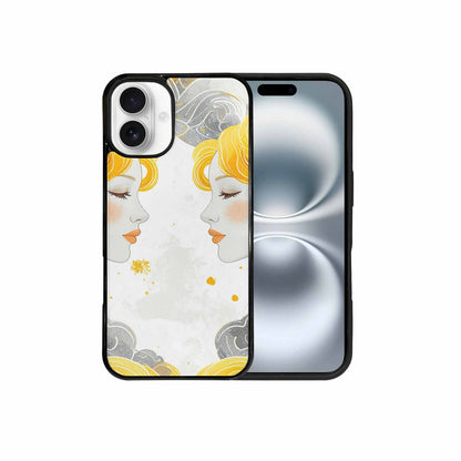 iPhone 16 Plus Case — Gemini Twins Zodiac Pattern Seamless Repeat, Original Design Phone Case