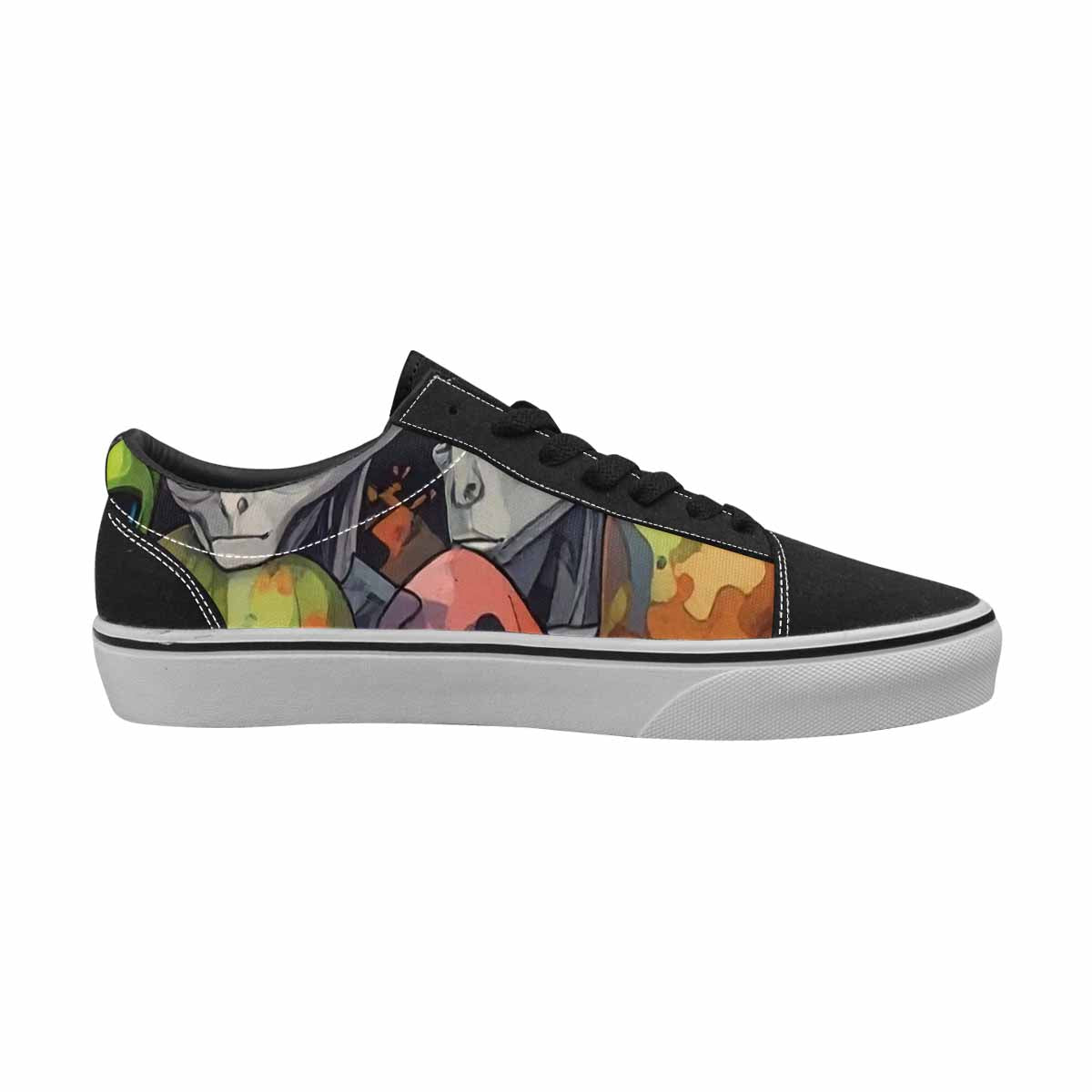 WOMEN'S Aliens × Camo Aliens Lace-Up Canvas Vibrant Chaos Custom Sneakers