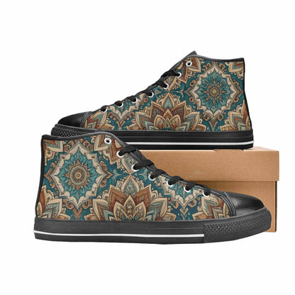 WOMEN'S Mandala High Top Canvas Cottagecore Sneakers