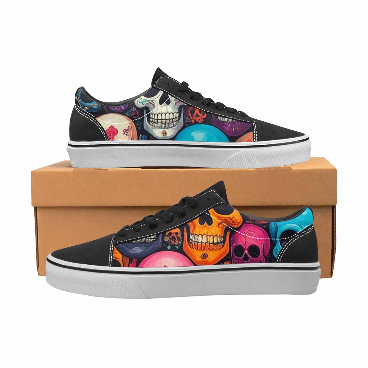 WOMEN'S Skulls (general) Skulls Lace-Up Canvas Aesthetic Custom Shoes