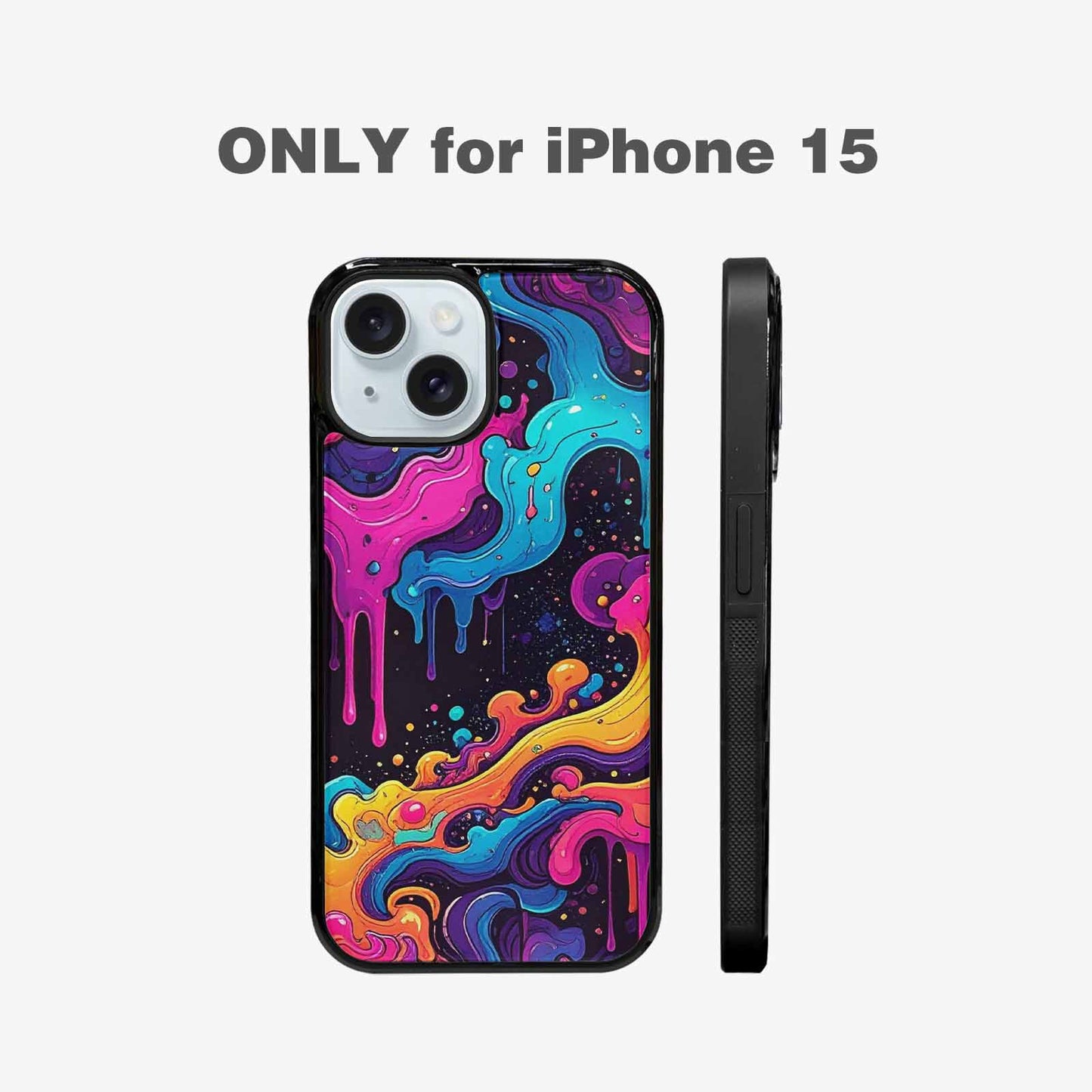 iPhone 15 Case — Neon Drip Galaxy Custom, Custom Art Phone Cover