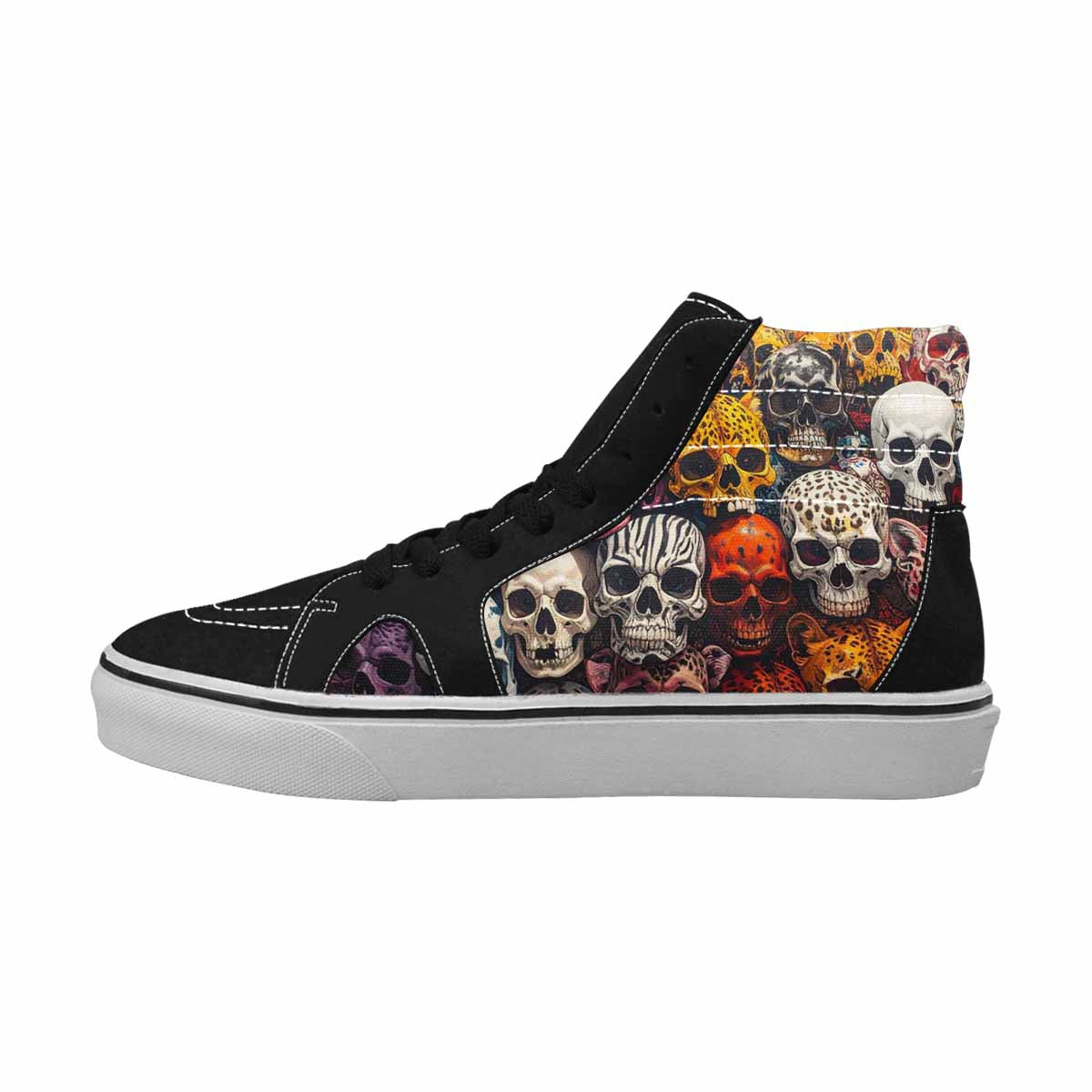 MEN'S Skulls High Top Canvas Wallpaper Art Sneakers