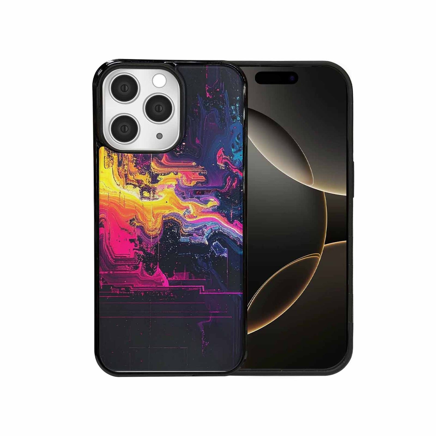 iPhone 15 Pro Max Case — Glitch Dark Art Seamless Pattern Vibrant, Custom Designed Case Cover