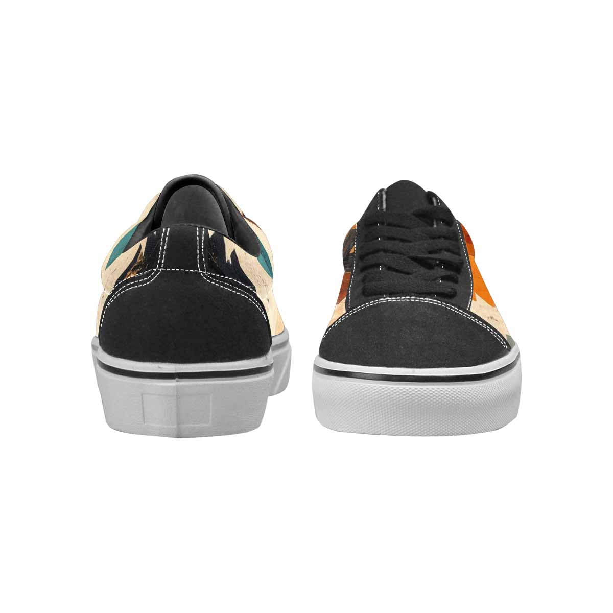 WOMEN'S Southwestern Geometric Diamond Canvas Lace-Up Dark Academia Custom Sneakers