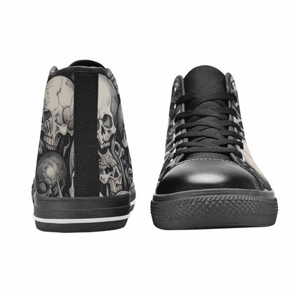 WOMEN'S Skulls - Classic High Top Canvas Neon Fantasy Custom Sneakers