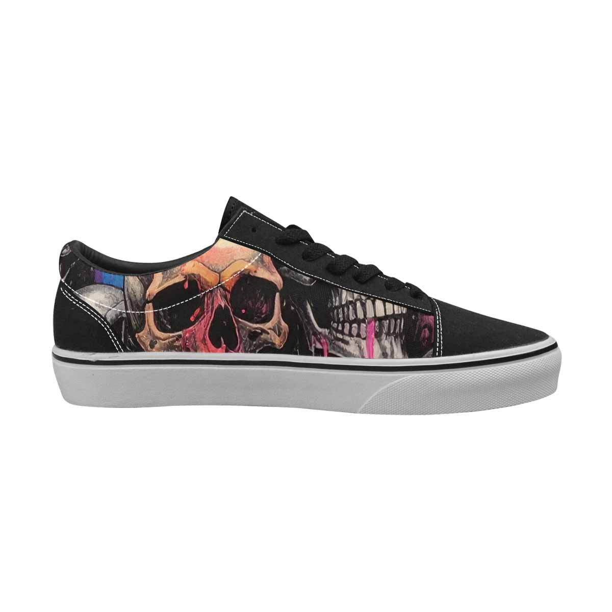 WOMEN'S Rainbow From Skull S Lace-Up Canvas Neon Fantasy Custom Shoes