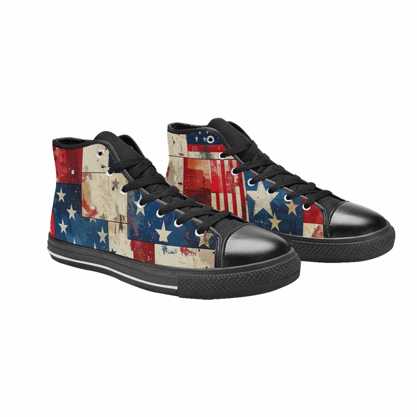 MEN'S American Flag Stars High Top Canvas Dark Academia Shoes