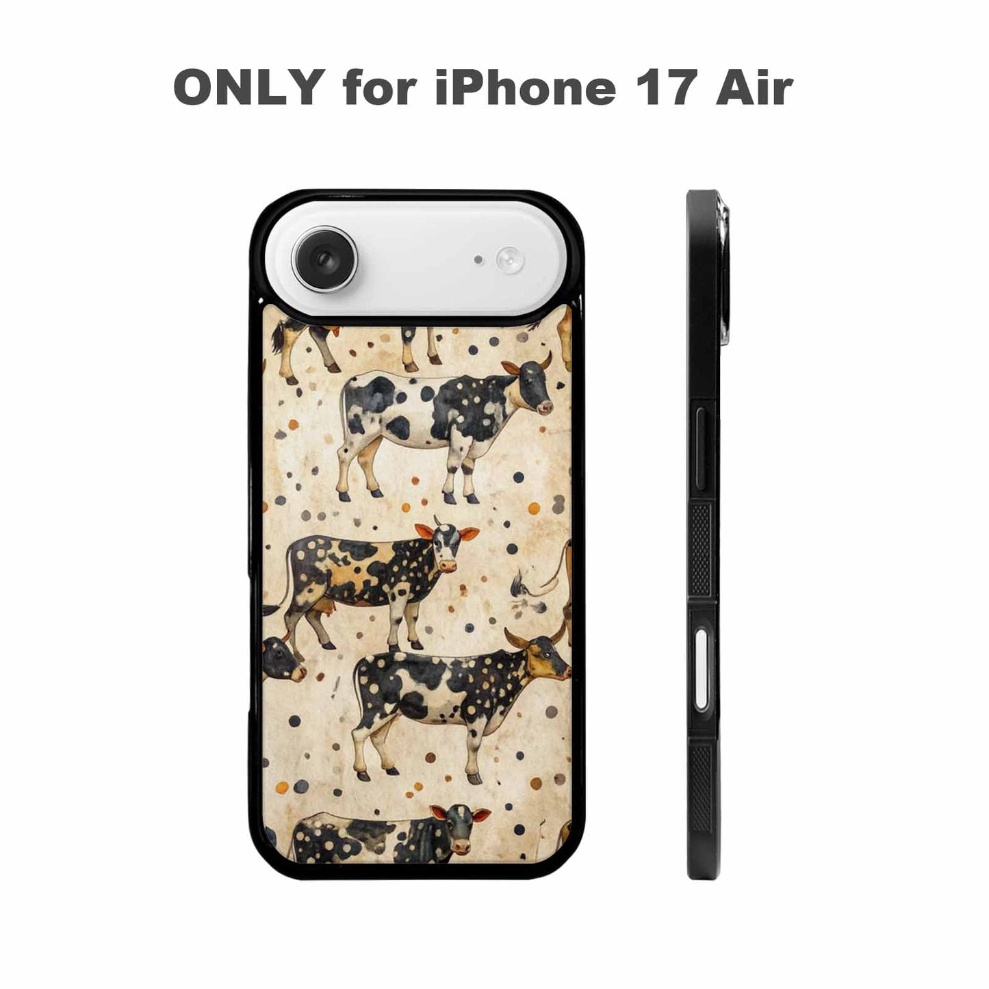 iPhone 17 Air Case — Small Cow Animal Print Art Animal, Custom Art Phone Cover