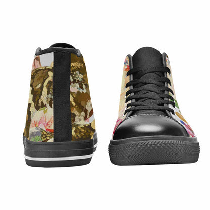 MEN'S Floral Snake Print High Top Canvas Grunge Custom Shoes
