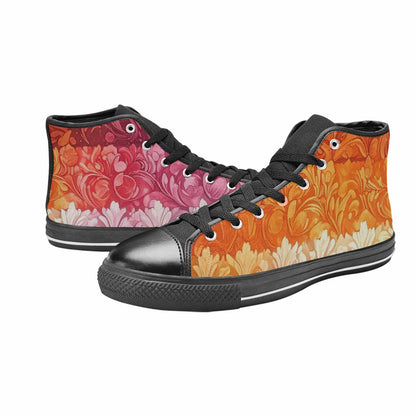 MEN'S Lesbian Flag Color High Top Canvas Dreamcore Custom Shoes