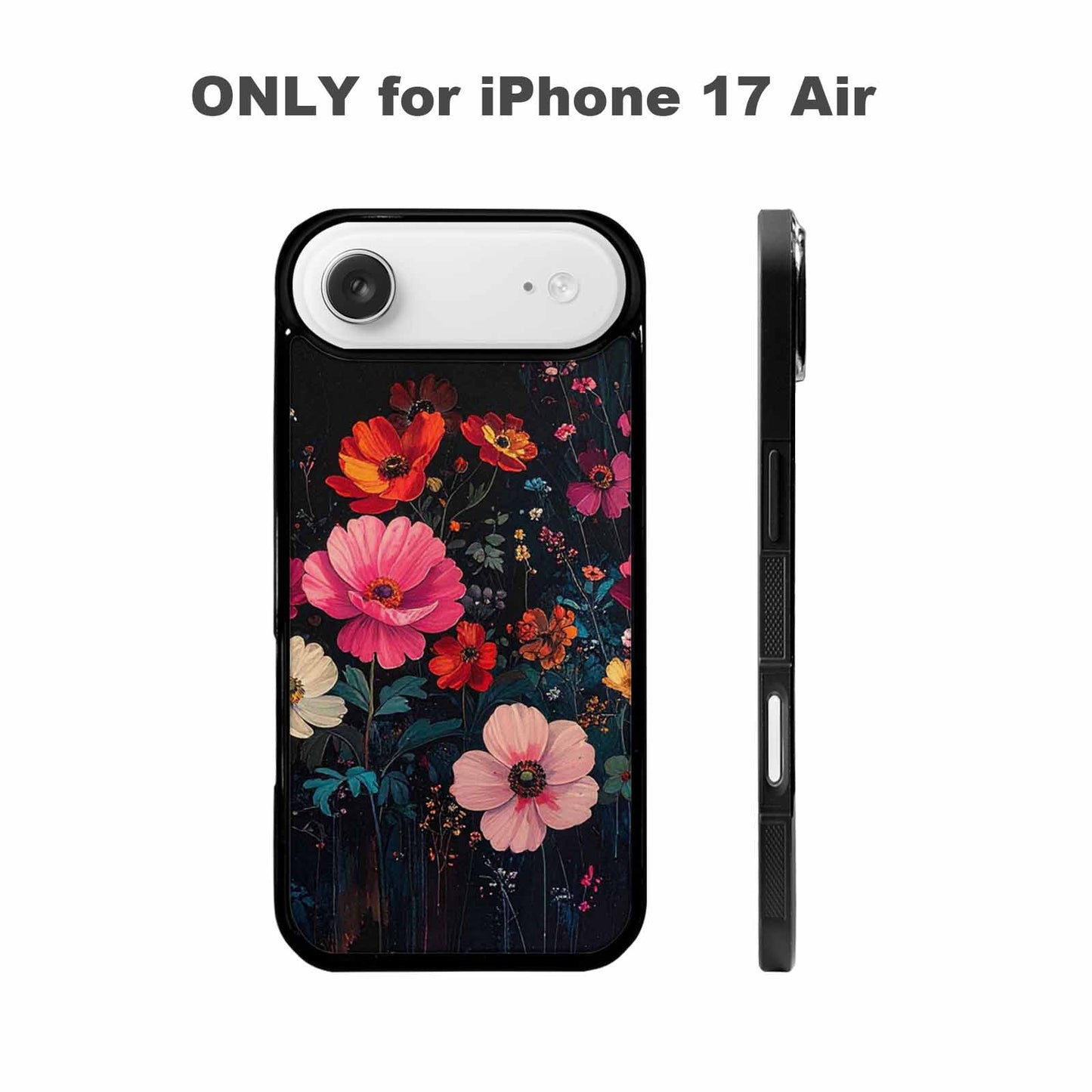 iPhone 17 Air Case — Shadowy Glitch Floral Pattern Hundreds Floral, Unique Phone Case Design
