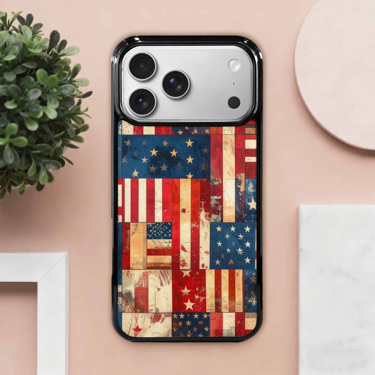 iPhone 17 Pro Max Case — Small American Flag Stars Galaxy Space, Custom Designed Case Cover