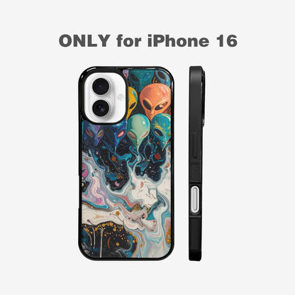 iPhone 16 Case — Aliens Marblealiens Pattern Fjy, Custom Print Case Cover