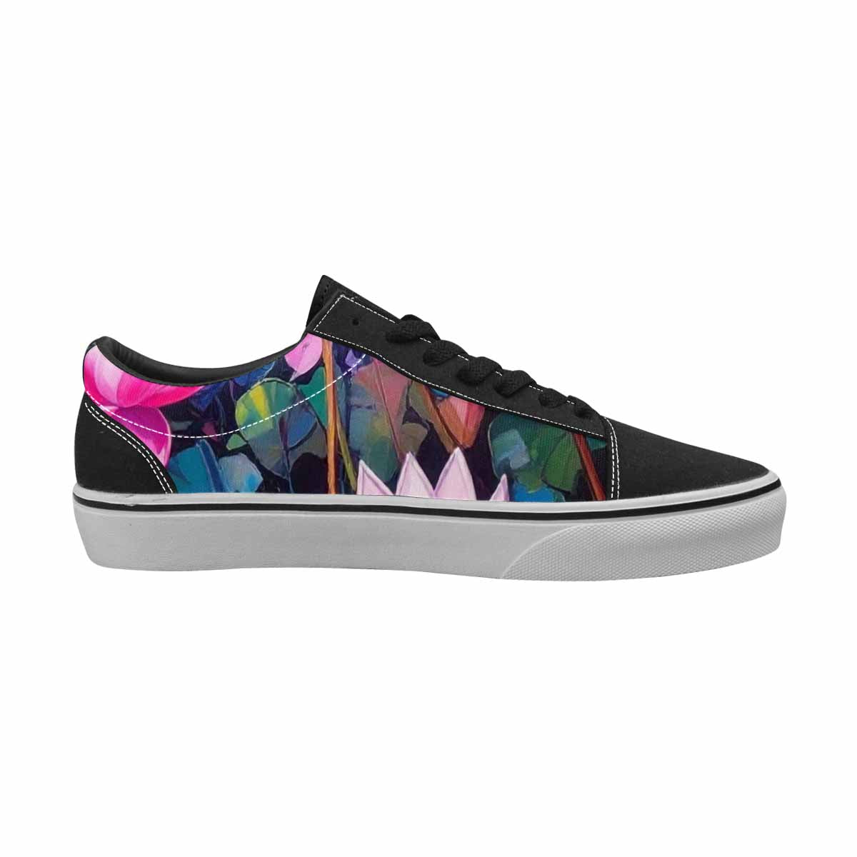 WOMEN'S Full Color Vibrant Monet Lace-Up Canvas Surreal Shoes