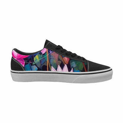 WOMEN'S Full Color Vibrant Monet Lace-Up Canvas Surreal Shoes