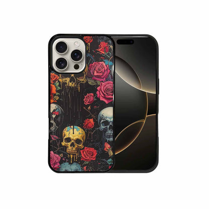 iPhone 16 Pro Max Case — Skulls And Rosesmelting Skulls A Dsq, Custom Phone Case