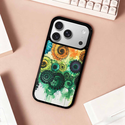 iPhone 17 Pro Case — Black Green Ink Tie Dye Tie, Custom Art Phone Cover