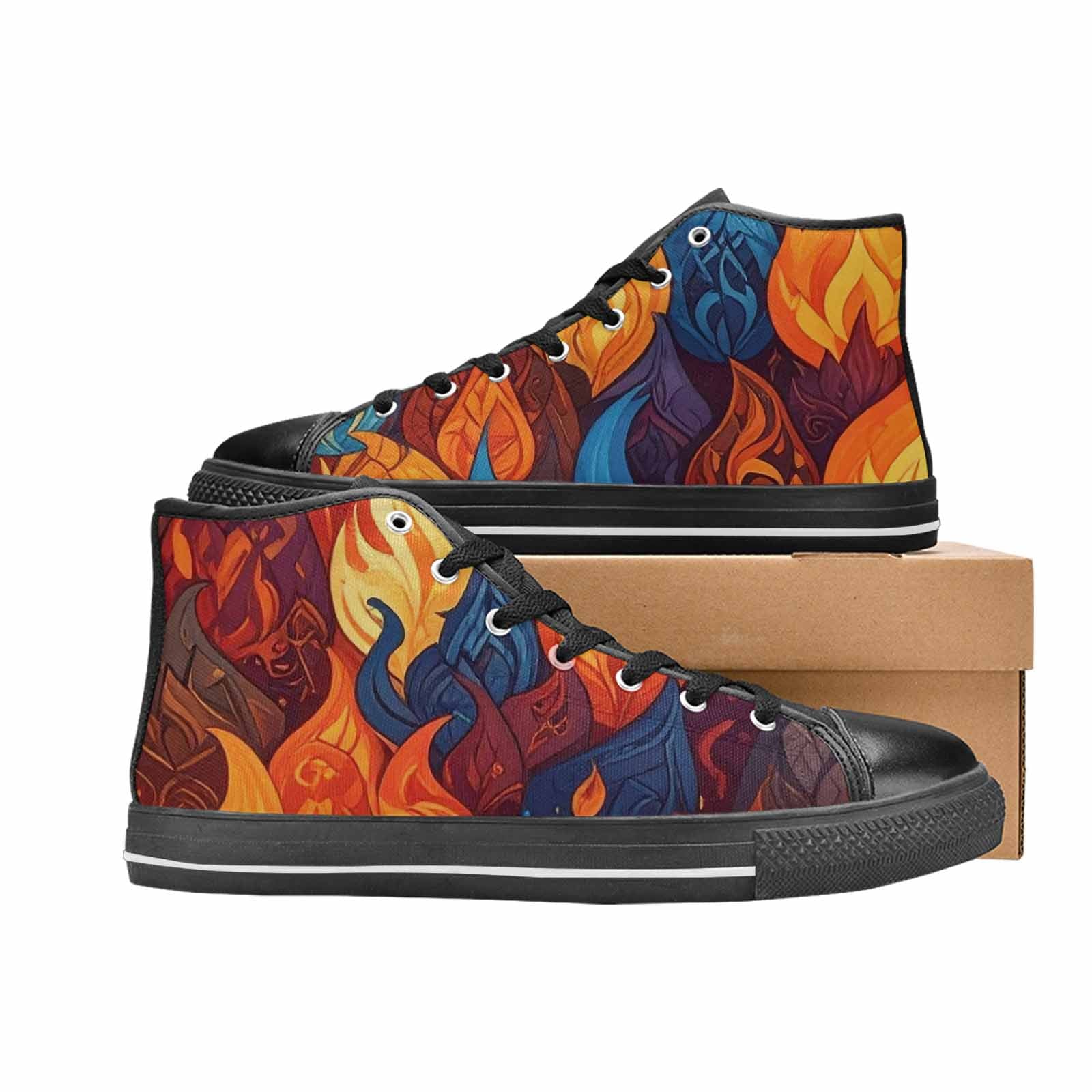 MEN'S Fire Flame High Top Canvas Dreamcore Custom Sneakers