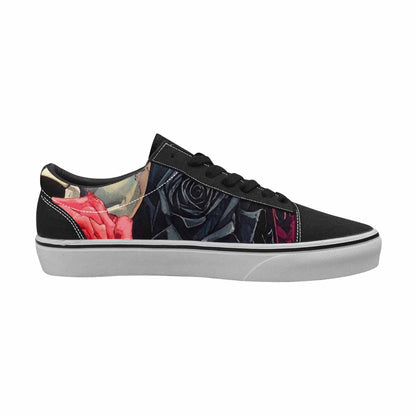 WOMEN'S Skulls Roses Skulls Roses Lace-Up Canvas Vivid Custom Sneakers