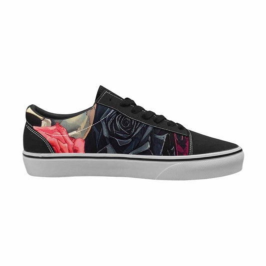 WOMEN'S Skulls Roses Skulls Roses Lace-Up Canvas Vivid Custom Sneakers
