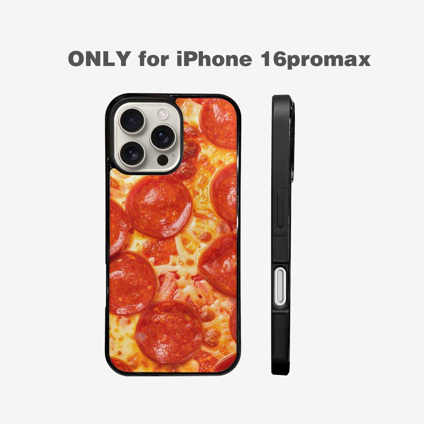 iPhone 16 Pro Max Case — Pepperoni Pizza Background Art Filling Entire, Custom Print Case Cover