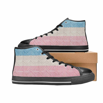 MEN'S Transgender Flag Color High Top Canvas Neon Fantasy Shoes
