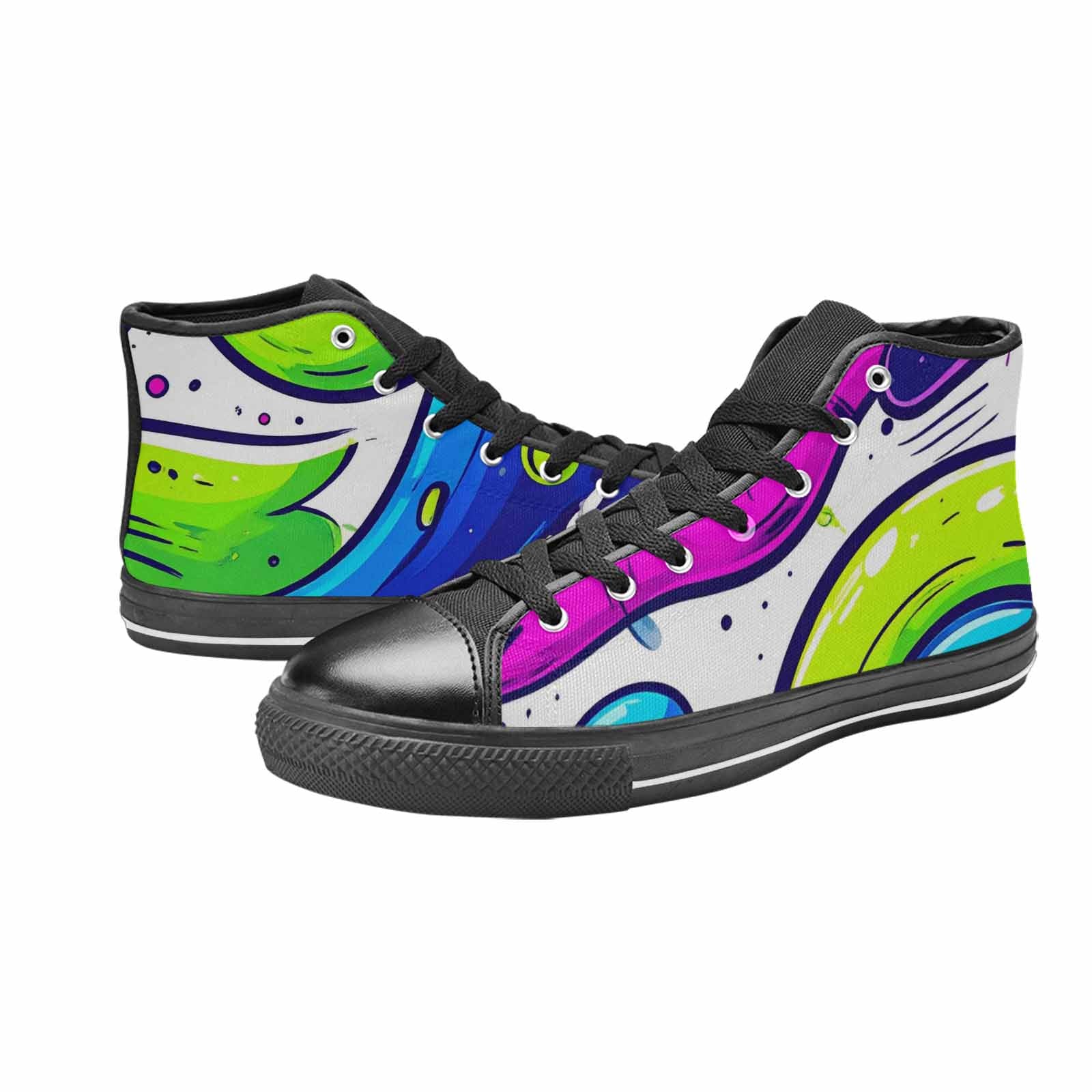 MEN'S Acid Wash Cartoon High Top Canvas Surreal Shoes