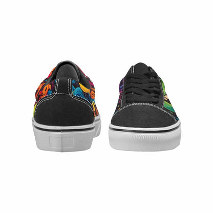 WOMEN'S Yellow Smiley Face Canvas Lace-Up Neon Fantasy Custom Shoes