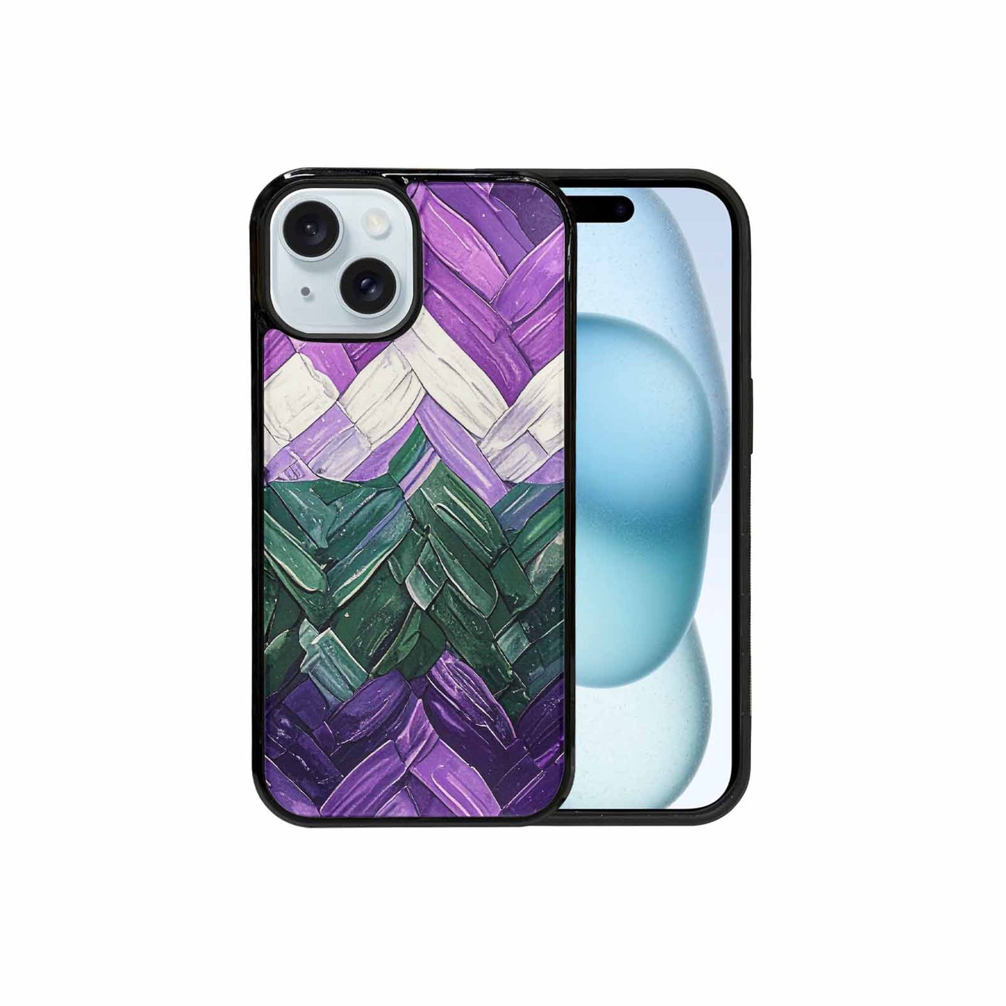 iPhone 15 Case — Genderqueer Flag Color Theme Small Rainbow, Original Design Phone Case
