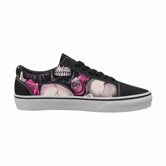 WOMEN'S Skull Roses Lace-Up Canvas Vibrant Chaos Custom Sneakers