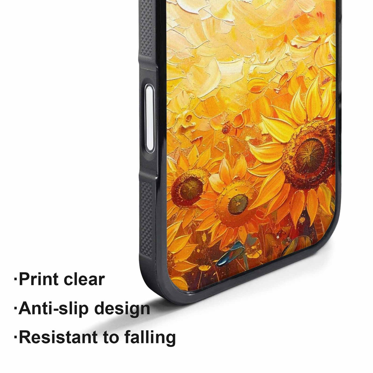 iPhone 17 Pro Max Case — Impressionist Sunflower Brushstroke Pattern Floral, Unique Phone Case Design
