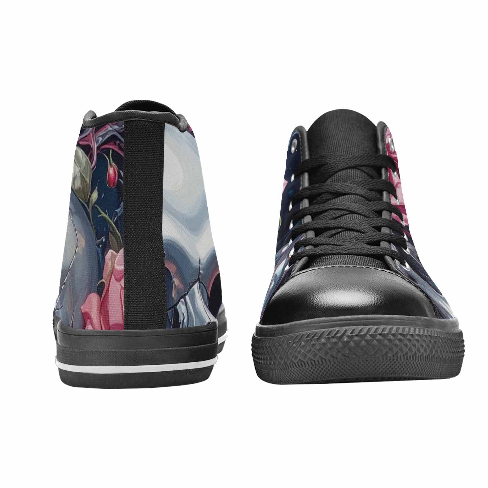 WOMEN'S Skulls Roses Chrome Airbrush High Top Canvas Y2K Custom Shoes