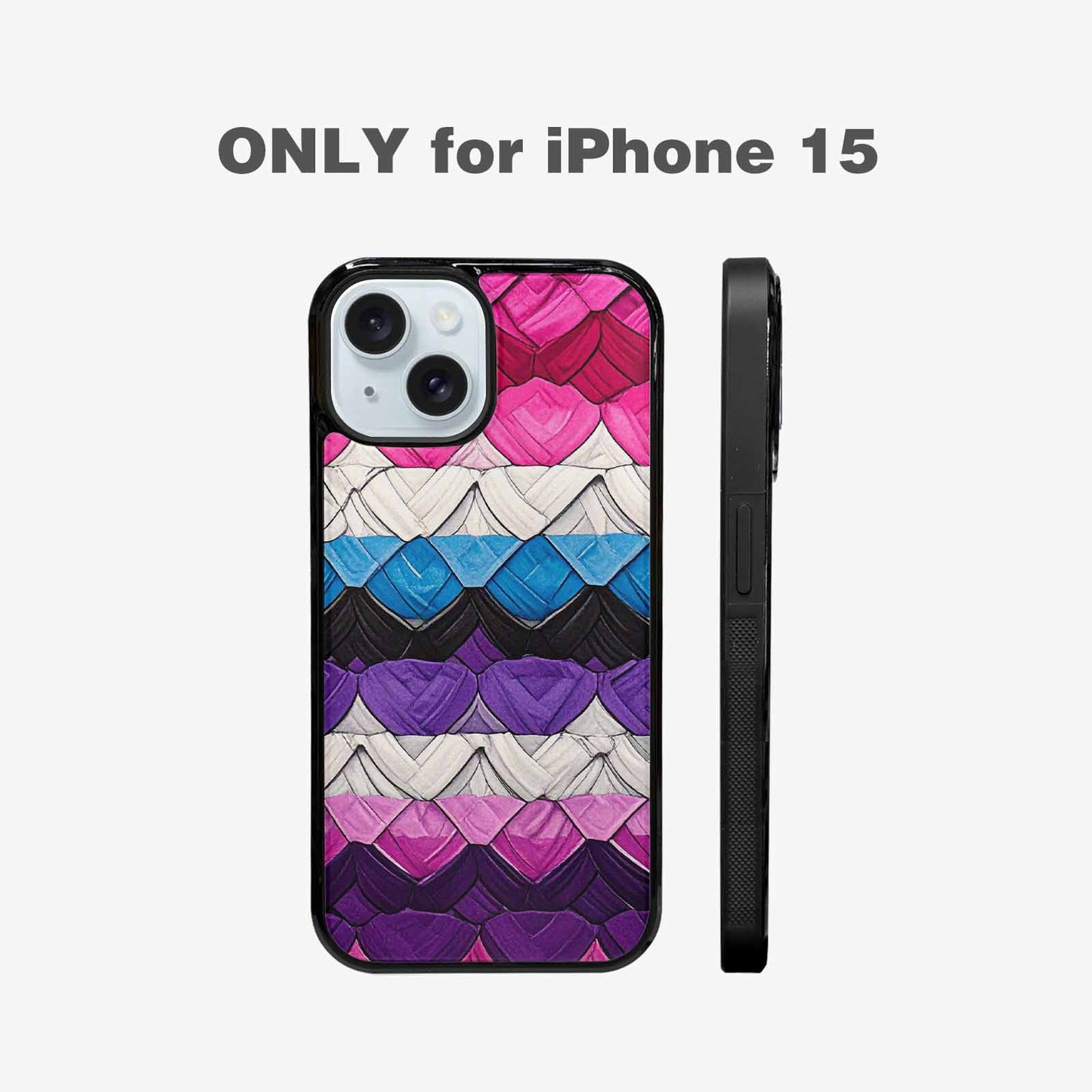 iPhone 15 Case — Genderfluid Flag Color Theme Small Rainbow, Custom Designed Case Cover