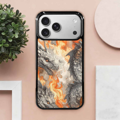 iPhone 17 Pro Max Case — Retro Dragons Flame Retro Vintage, Original Design Phone Case