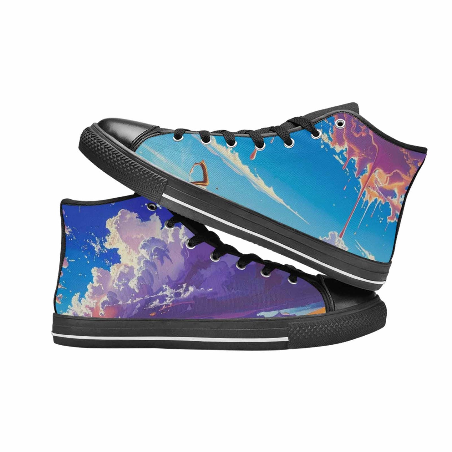 WOMEN'S Surrealist Desert Dreamscape High Top Canvas Cottagecore Custom Shoes