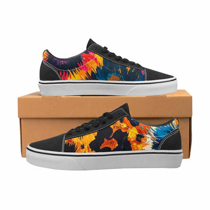 WOMEN'S Full Color Vibrant Animal Lace-Up Canvas Melting Art Sneakers
