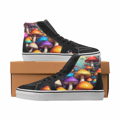 WOMEN'S Mushrooms High Top Canvas Graphic Print Aesthetic Custom Art Shoes