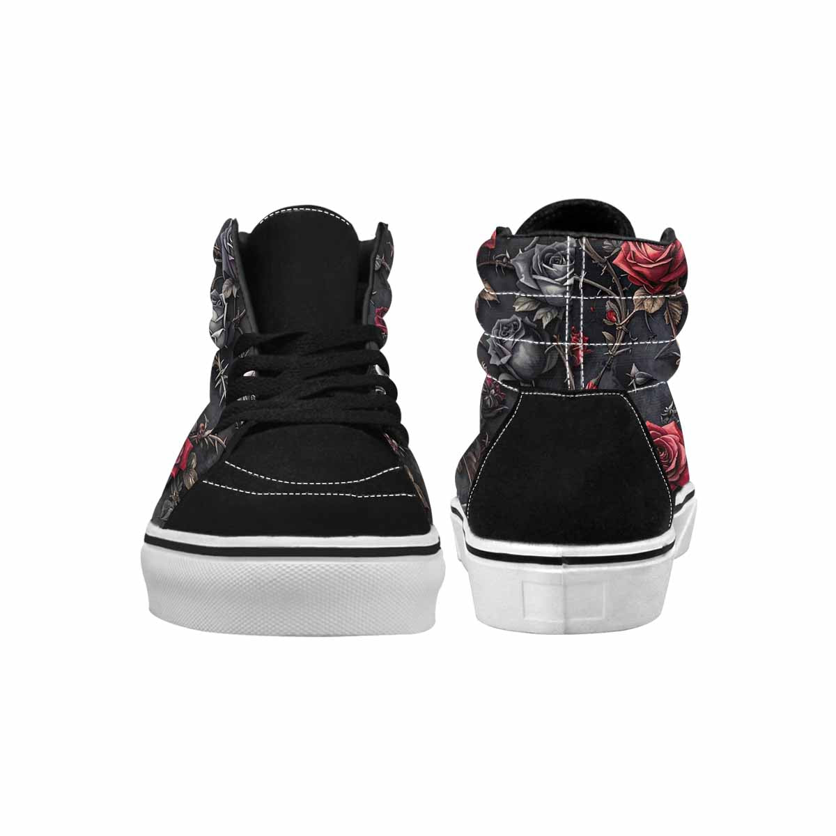 WOMEN'S Black Gothic Rose High Top Canvas Vivid Custom Shoes