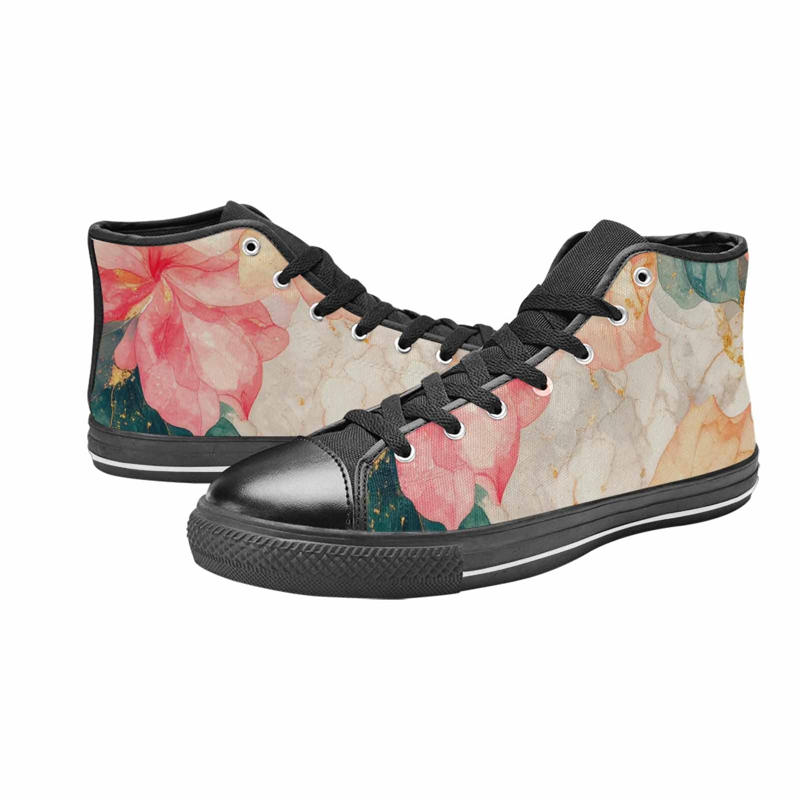 MEN'S Marble Floral High Top Canvas Dreamcore Sneakers