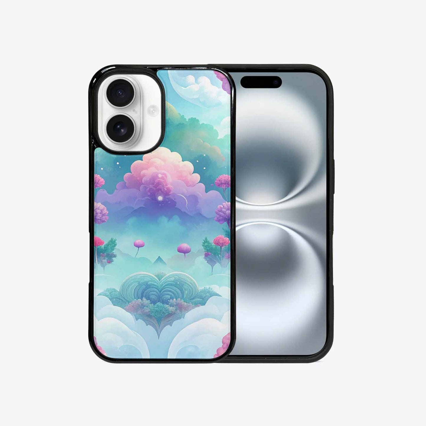 iPhone 16 Case — Surrealist Dreamscape Illustration Pattern, Unique Phone Case Design