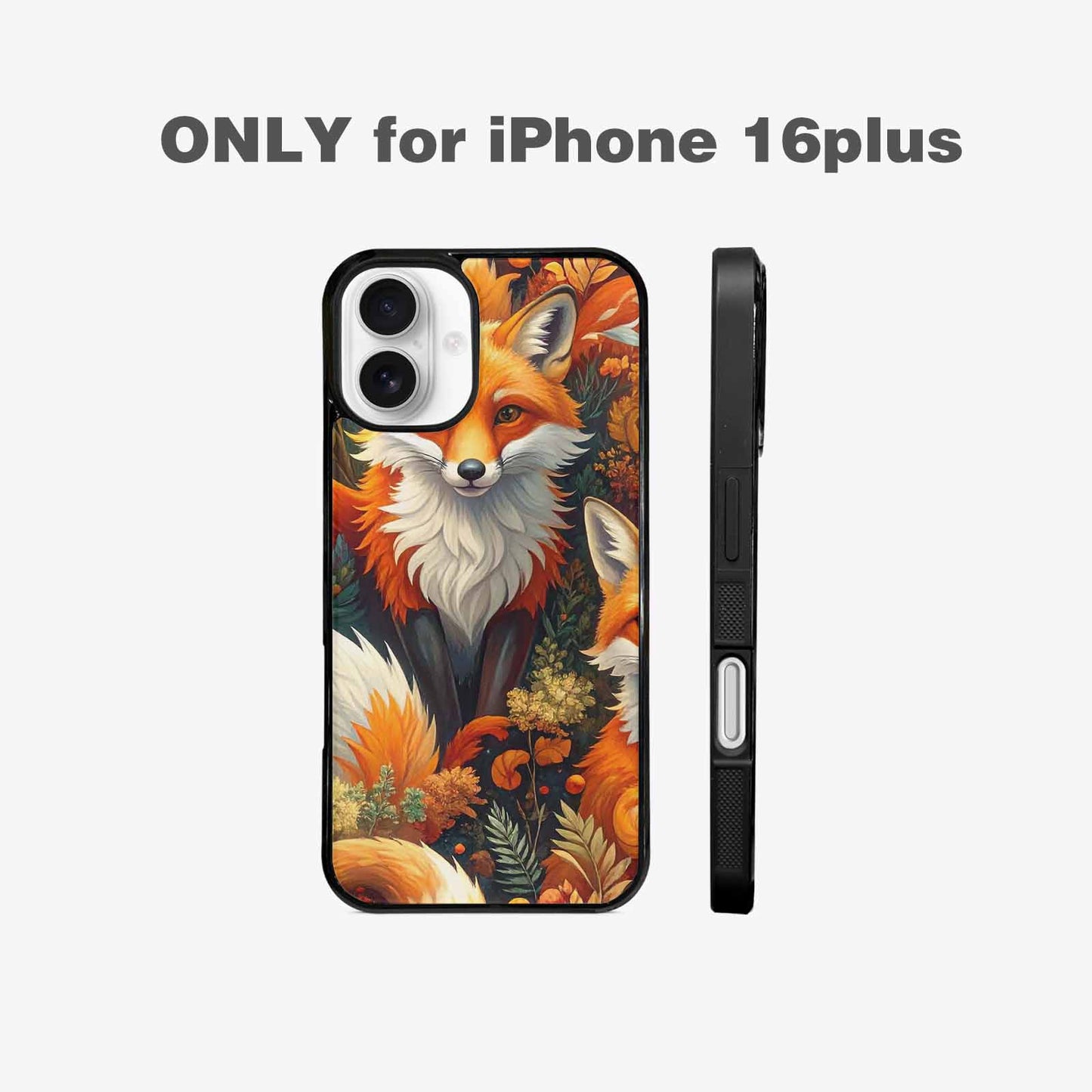 iPhone 16 Plus Case — Fox Forest Fox Forest Pattern Hundreds, Custom Designed Case Cover