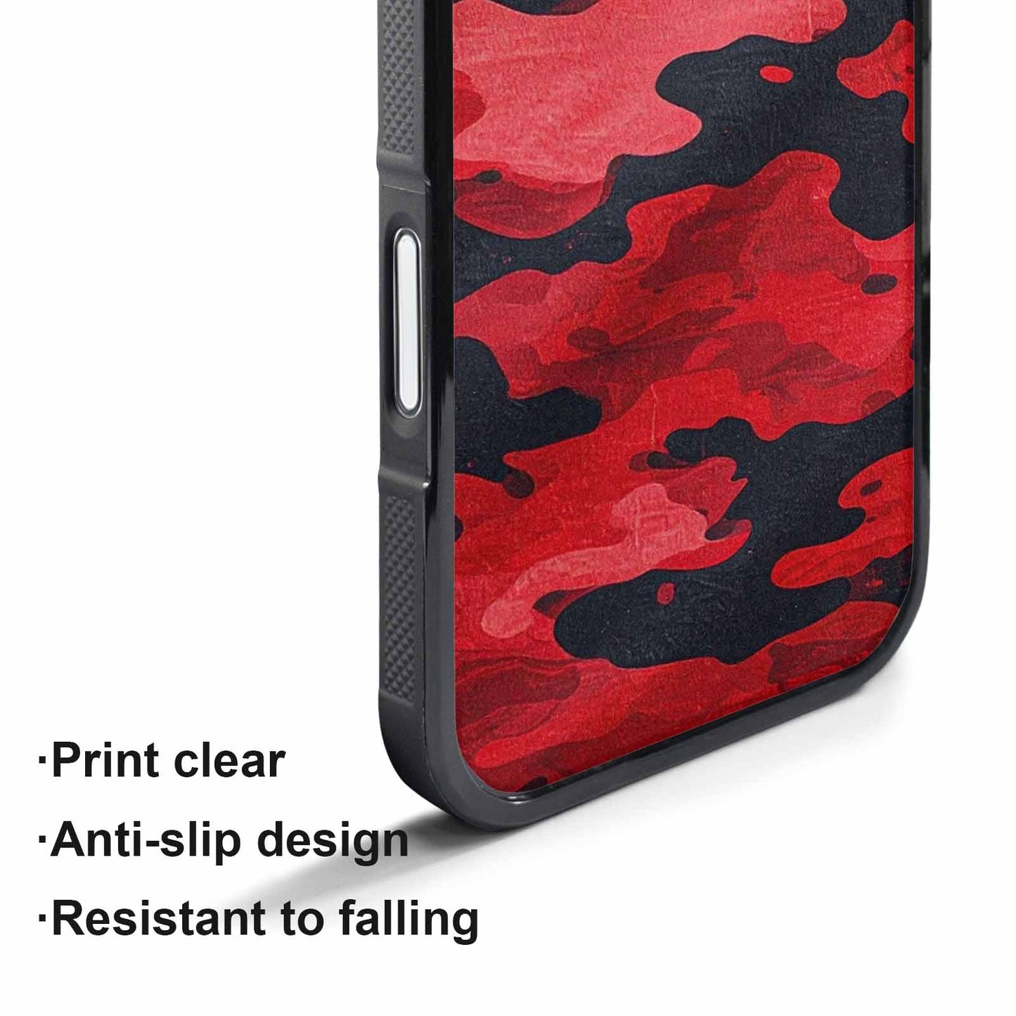 iPhone 17 Pro Max Case — Tactical Camo Red Black Custom Camo, Custom Printed Phone Case