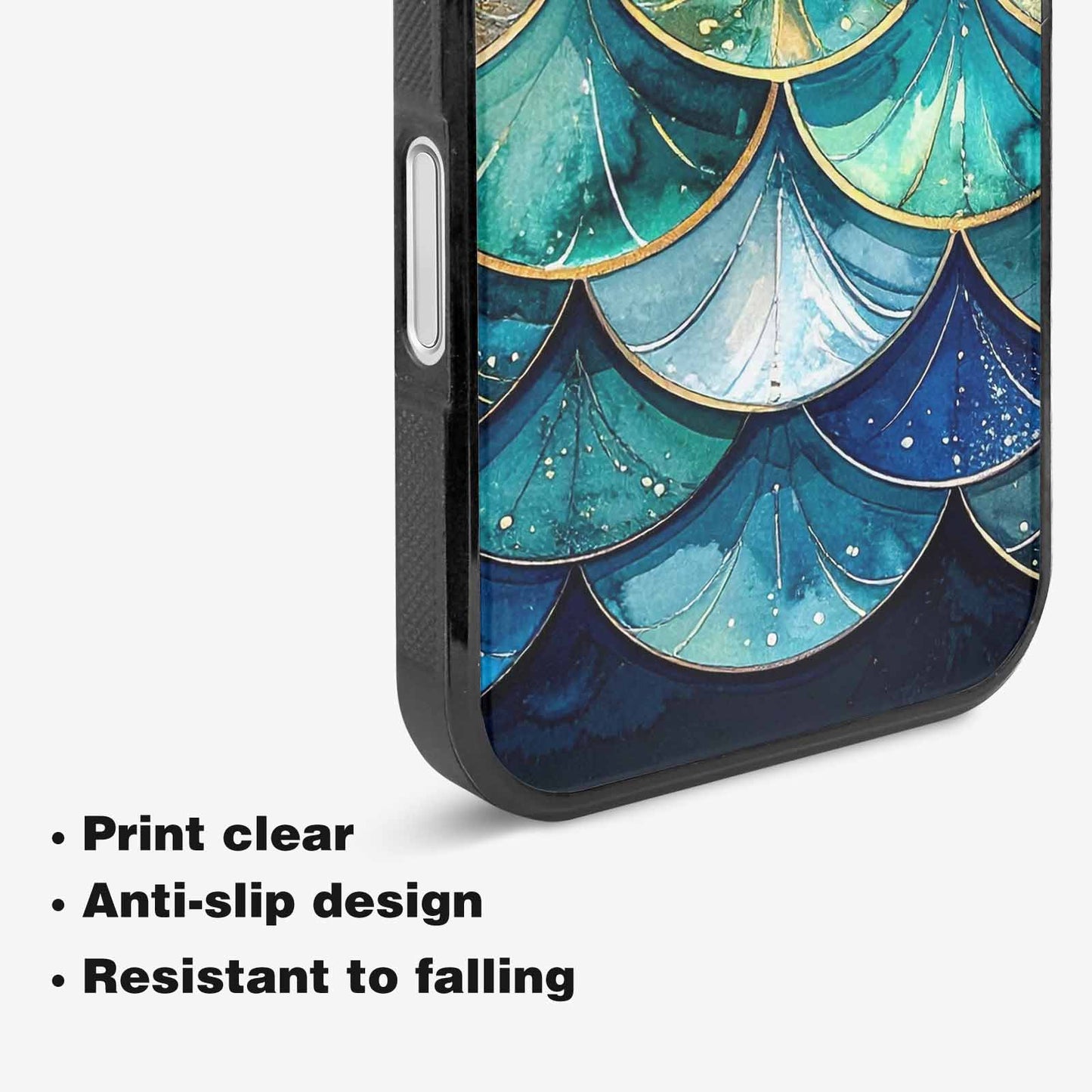 iPhone 16 Case — Mermaid Scale Art Pattern, Custom Printed Phone Case
