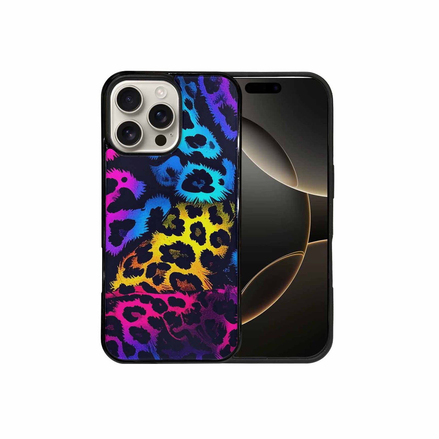 iPhone 16 Pro Max Case — Leopard Print Neon, Custom Printed Phone Case