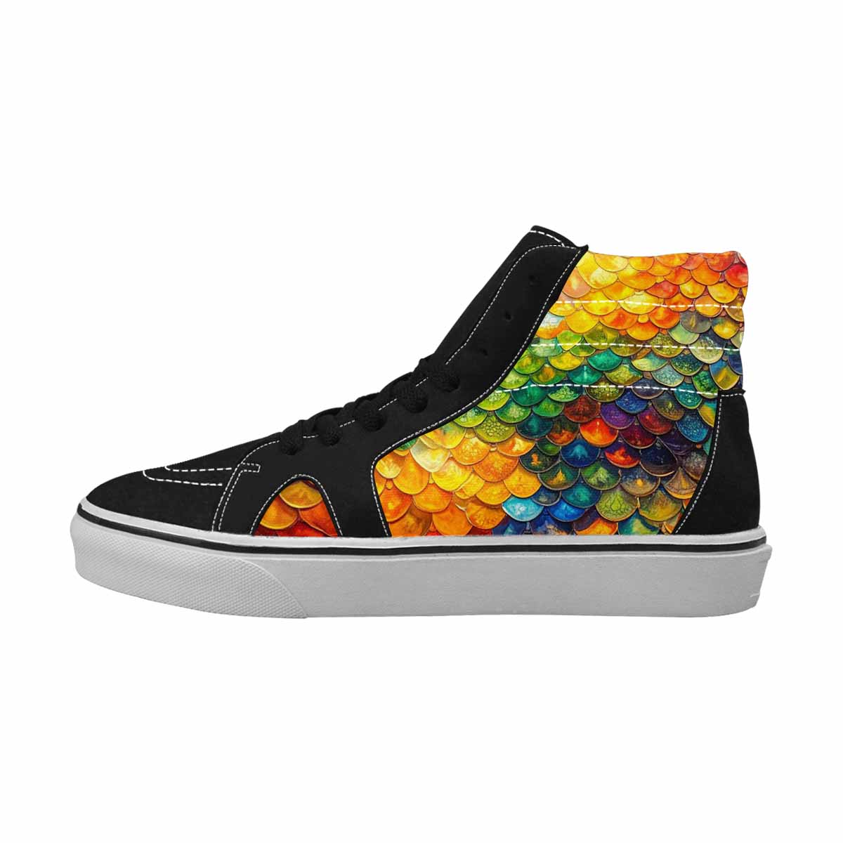 MEN'S Reptile Scale High Top Canvas Cottagecore Custom Sneakers