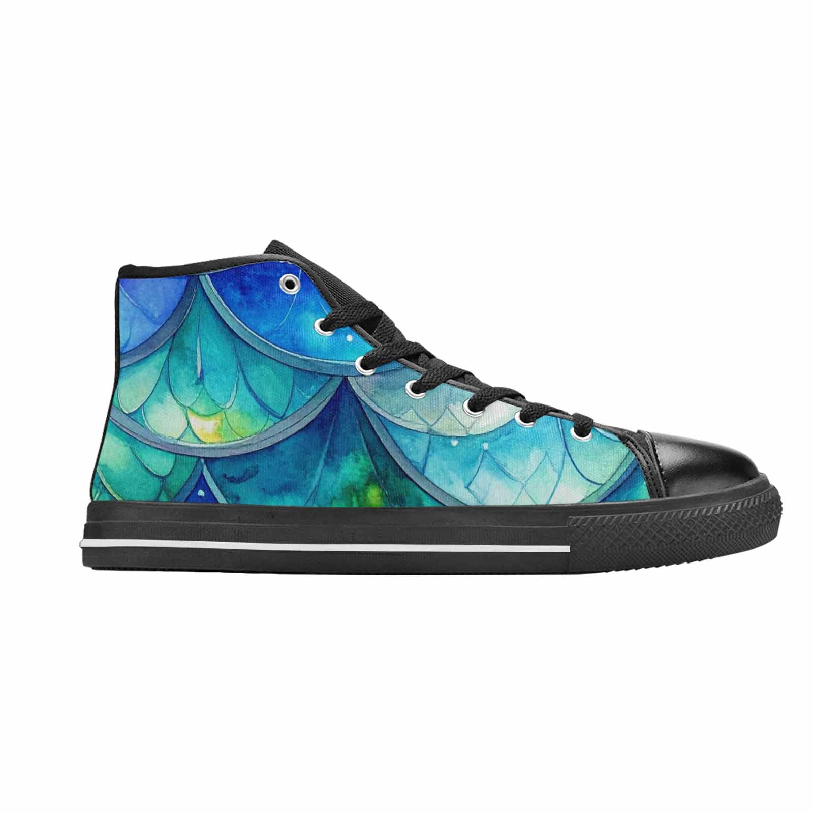 WOMEN'S Mermaid Scale High Top Canvas Aesthetic Custom Shoes