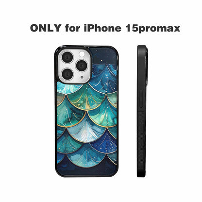 iPhone 15 Pro Max Case — Mermaid Scale Art Pattern, Unique Phone Case Design