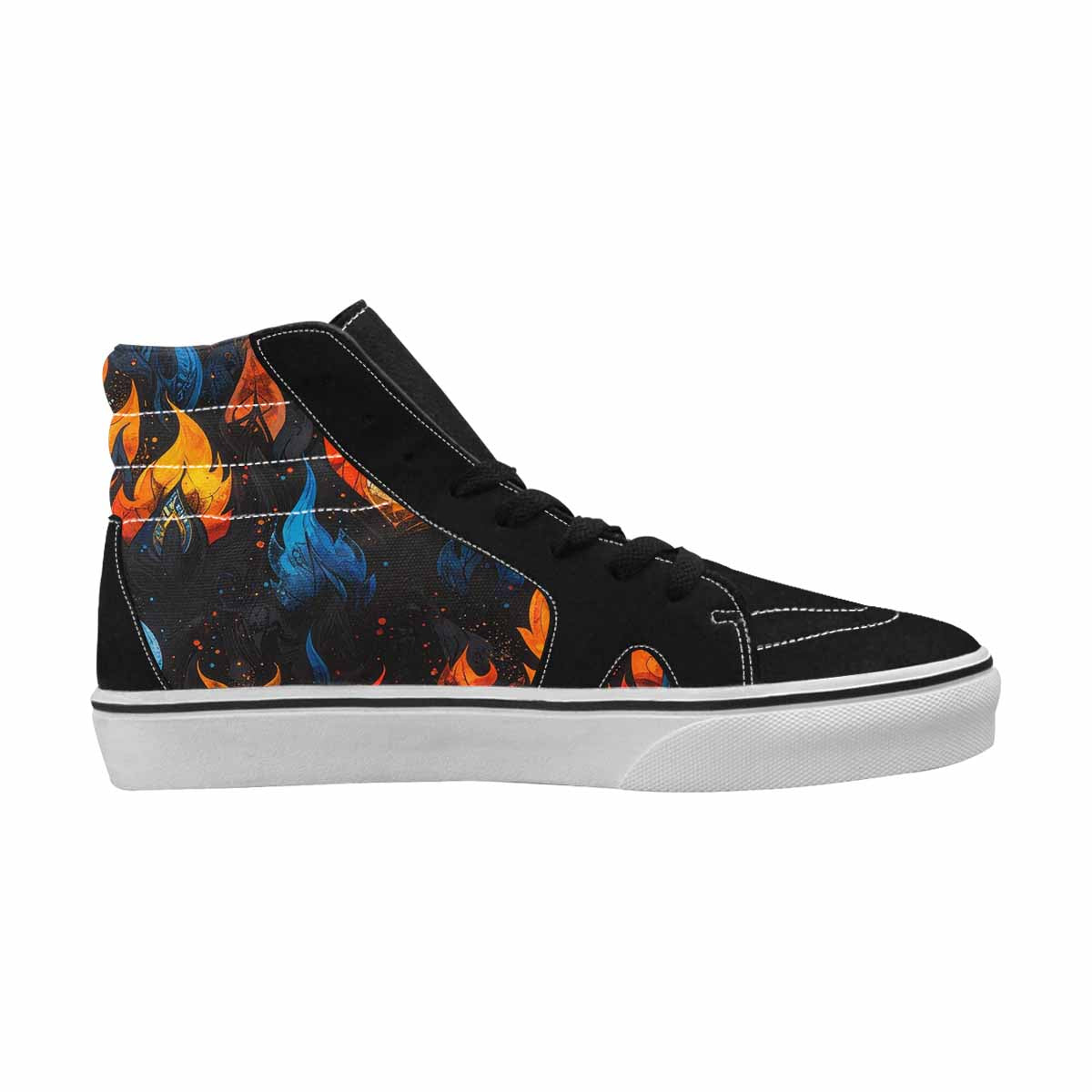 MEN'S Flame Burst High Top Canvas Cottagecore Custom Sneakers