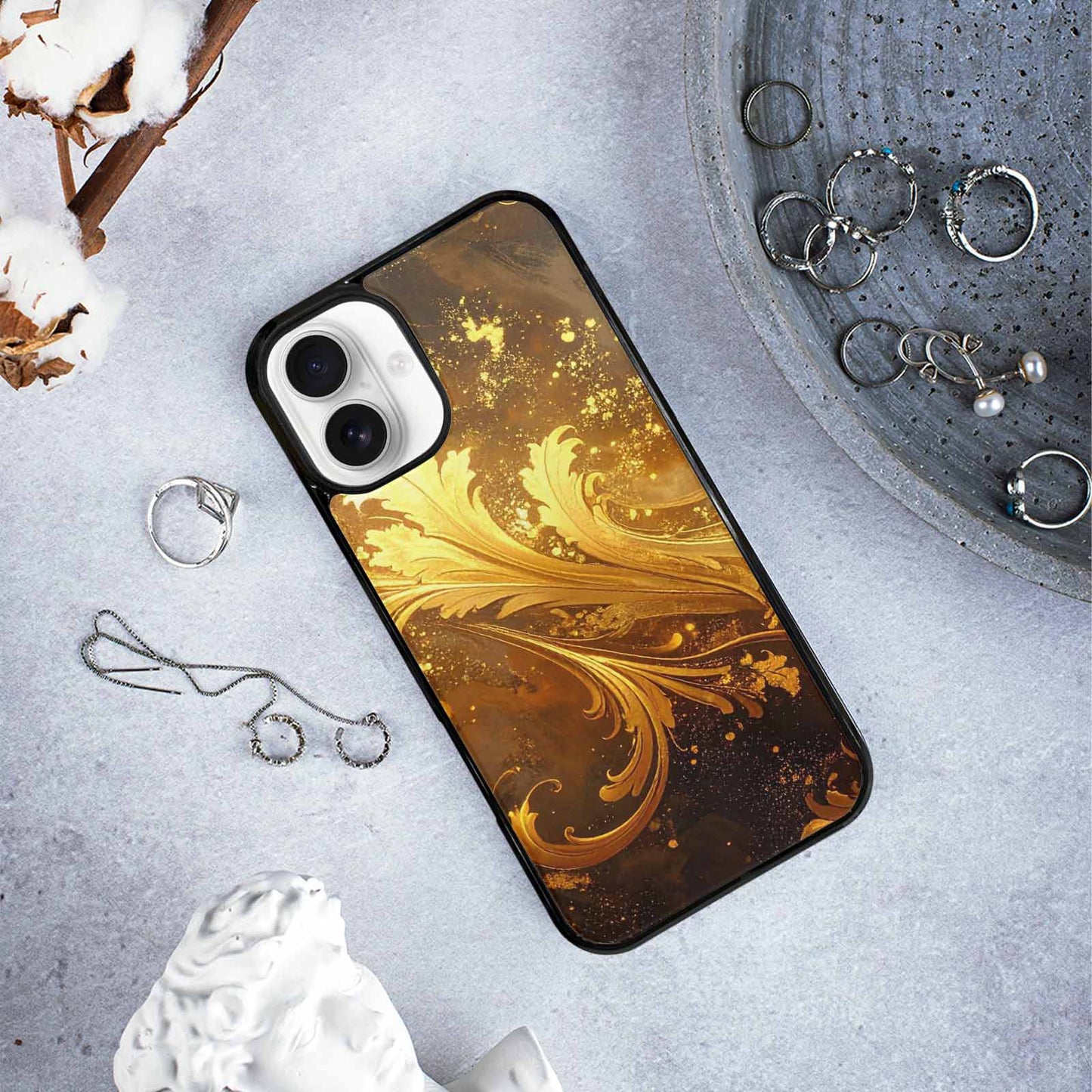 iPhone 16 Plus Case — Klimt Gold Leaf Artwork Pattern, Custom Art Phone Cover