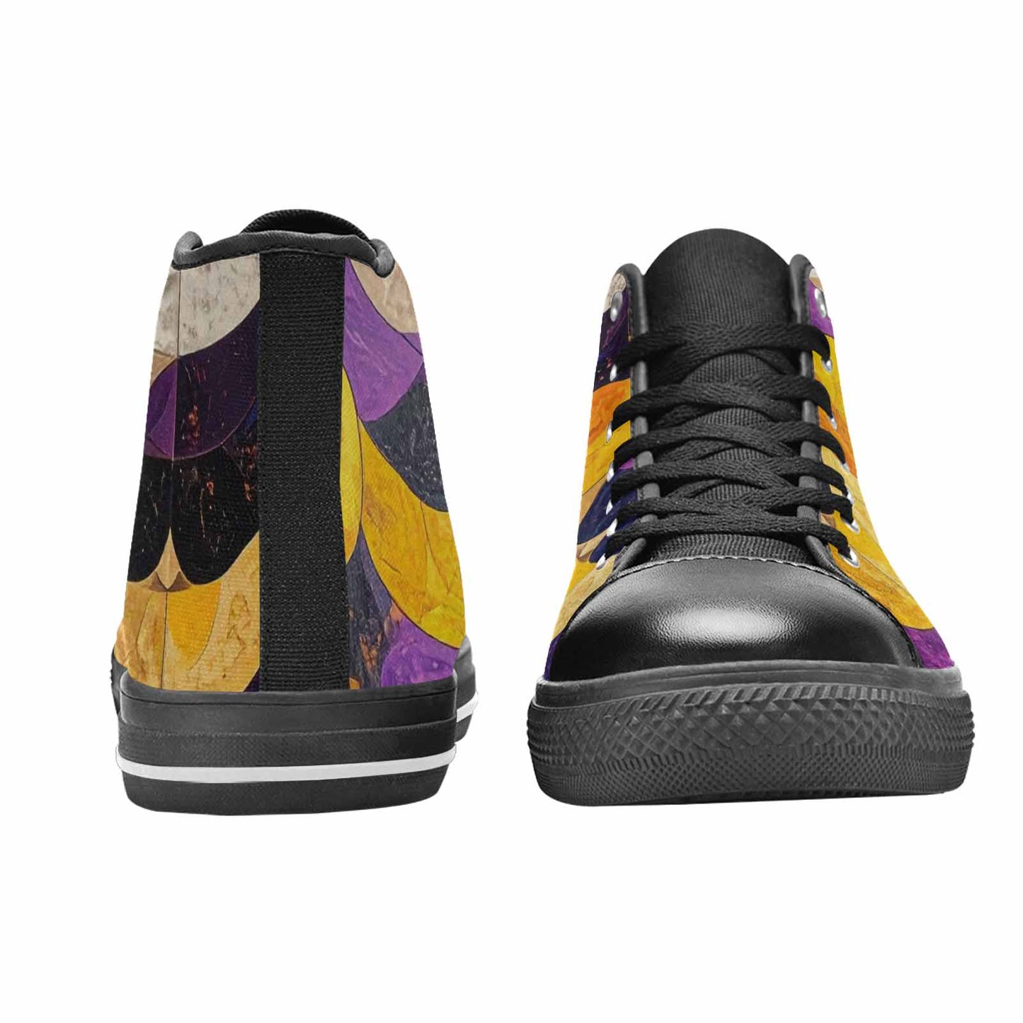 MEN'S Nonbinary Flag Color High Top Canvas Vivid Custom Sneakers